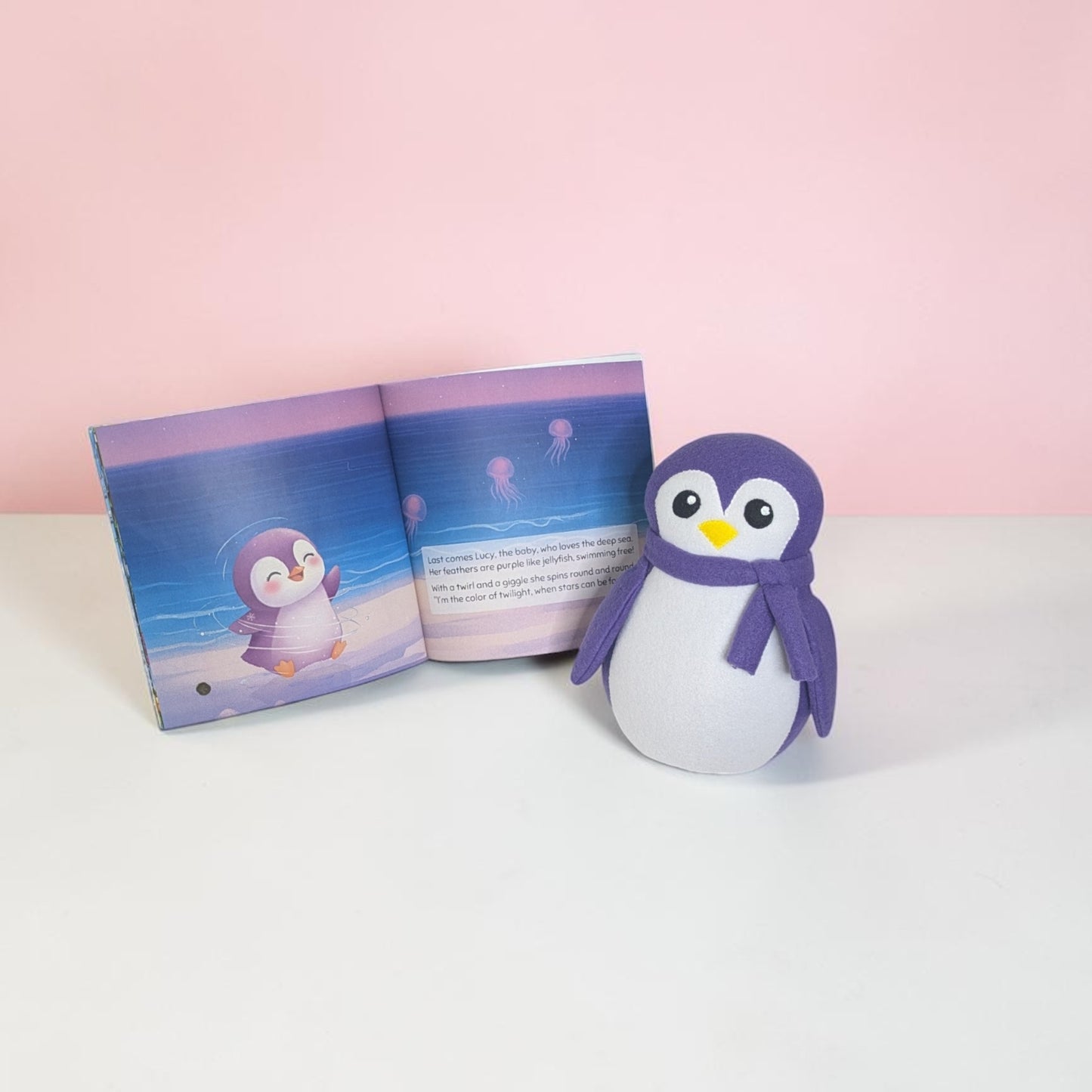 Lucy the Purple Penguin  – Handmade Fleece Stuffed Animal for Kids