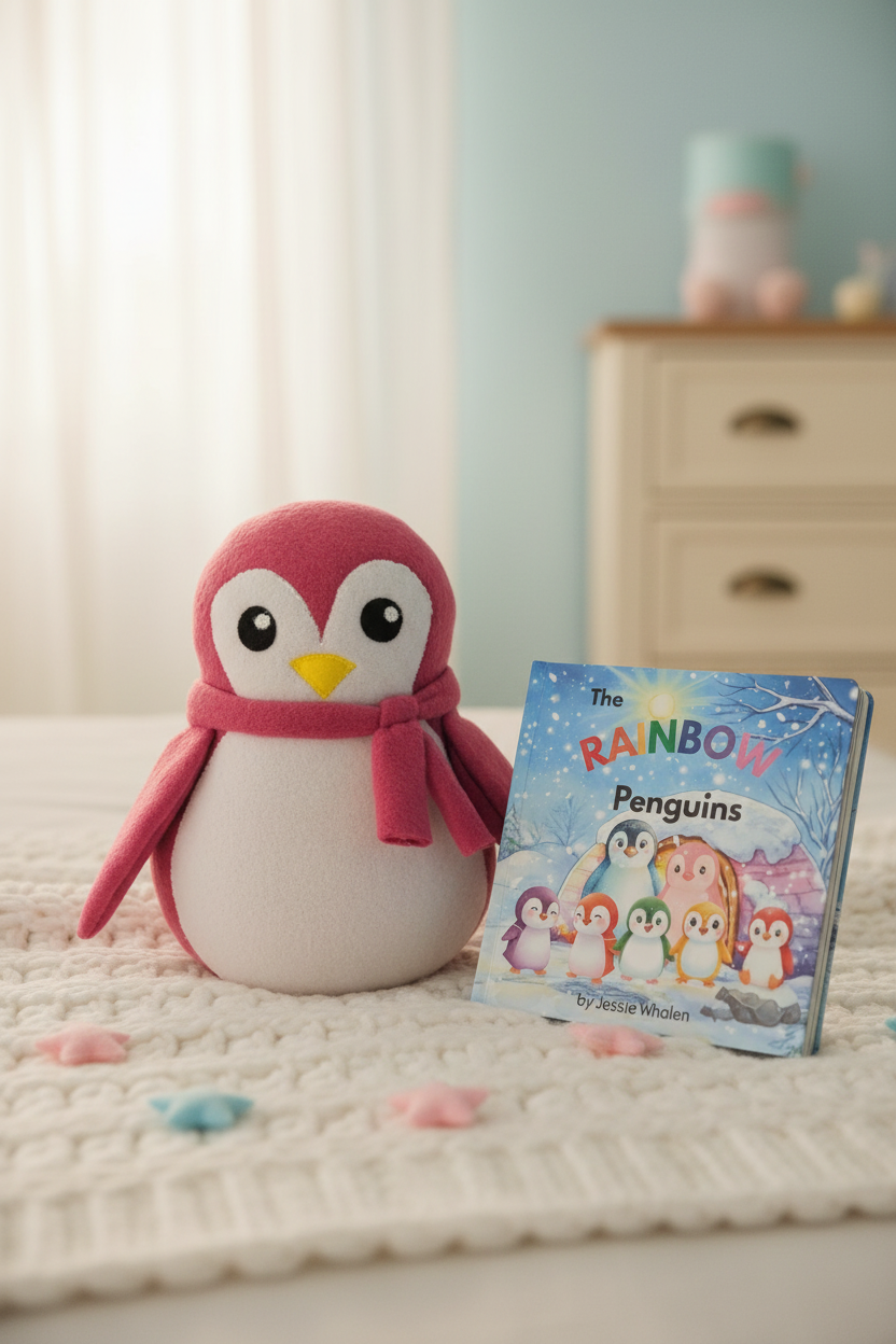 Rosie the Pink Penguin  – Handmade Fleece Stuffed Animal for Kids